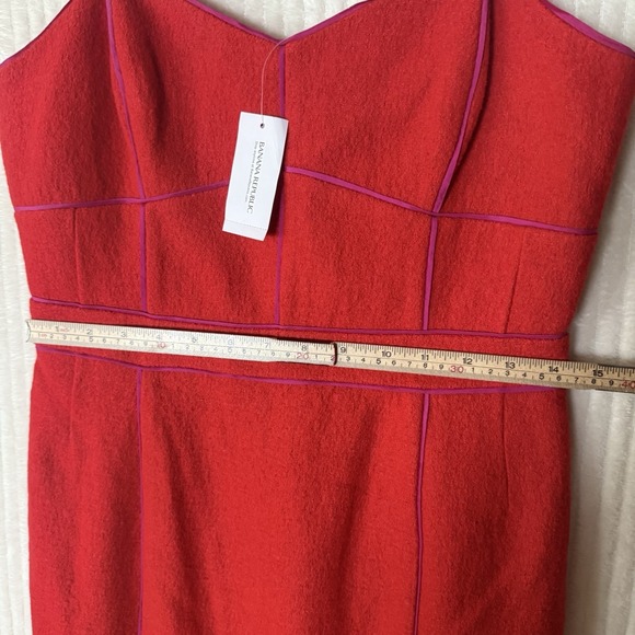 Banana Republic Red Wool Rayon Boucle Pencil Dress Size 8 NWT $130 - Picture 5 of 14